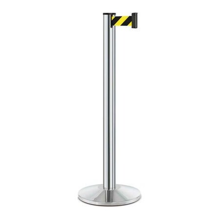 Lavi Industries Retractable Belt Barrier, Black/Yellow, 7 ft Length, 40 in Post Height 50-3000CL/SF